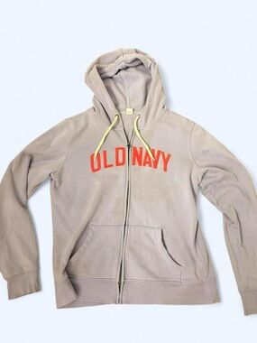 Old Navy Lilac Hoodie with Coral Logo and White drawstrings
